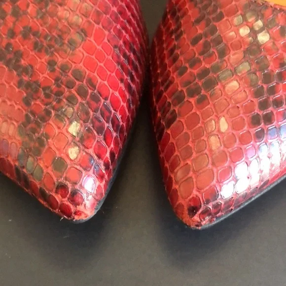 ‼️SOLD‼️L’INTERVALLE red snake skin flats, Size 6 US, Made in Spain. - Picture 7 of 13